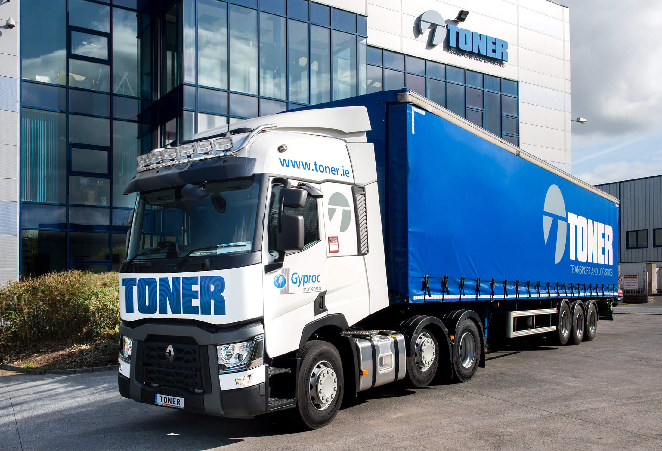 Toner Transport & Logistics haulage delivery trucks on the motorway